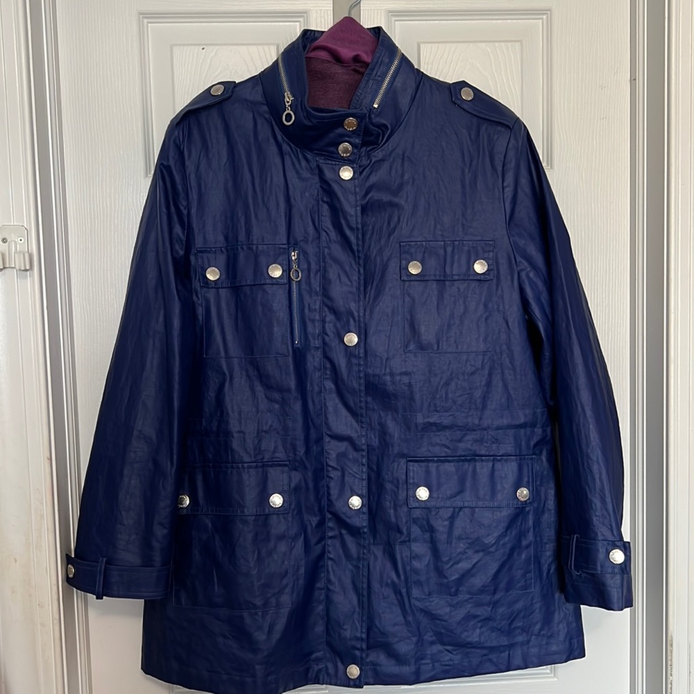 Bionco Nygard Blue Water Resistant 3/4 Length Jacket